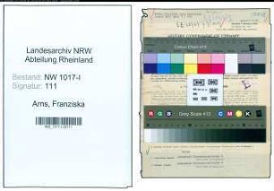 Entnazifizierung Franziska Arns , geb. 22.09.1891 ()