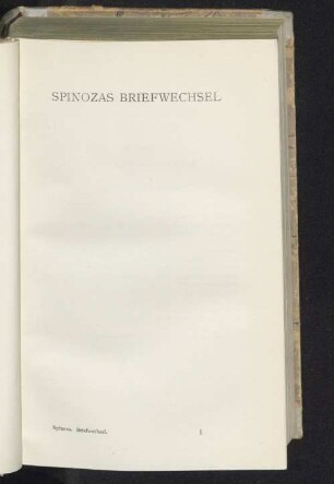 Spinozas Briefwechsel