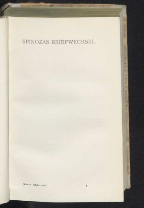 Spinozas Briefwechsel