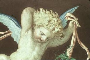 Putto mit Girlande