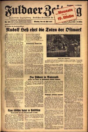 Ausgabe vom Montag, den 25. Juli 1938.