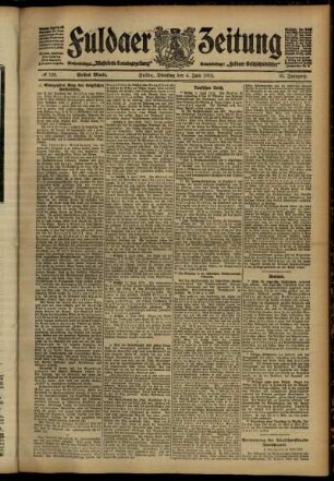 Erste Ausgabe vom Dienstag, den 04. Juni 1912.