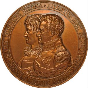 König Anton von Sachsen - Huldigung des Königspaares