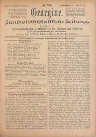Zweiundsechzigster Jahrgang. No. 34. Insterburg, 23. August 1894.