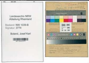 Entnazifizierung Josef Karl Boland , geb. 26.02.1904 (Arzt)