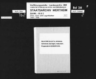 Kloster Bronnbacher Zins- und Gültbuch