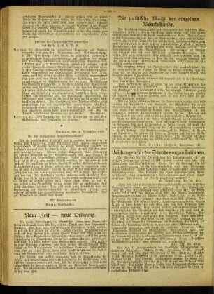 Neue Zeit - neue Ordnung