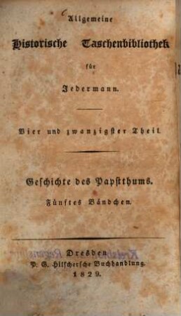 Geschichte des Papstthums, Bdch. 5