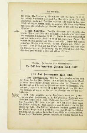 Dritter Zeitraum. Verfall des deutschen Reiches 1254 - 1517