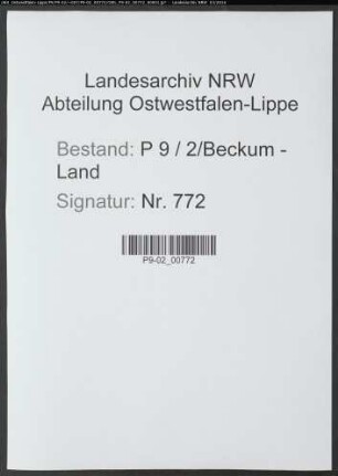 Sterberegister Standesamt Beckum-Land