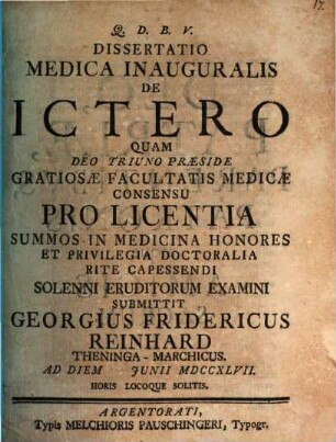 Diss. med. inaug. de ictero