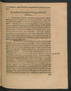 B. Lutheri sententia in Scriptura fundatissima.