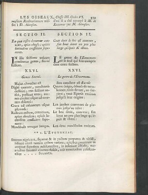 XXVI. Genus Sturni.