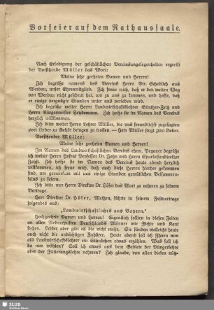 Vorfeier auf dem Rathaussaale