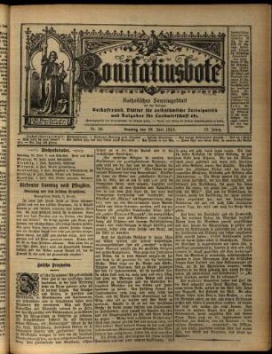 Erste Ausgabe vom Sonntag, den 29. Juni 1913.
