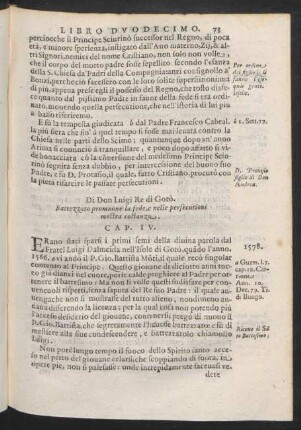 Cap. IV. Di Don Luigi Re di Gotò. Battezzato promuove la fede, e nelle persecutioni mostra costanza