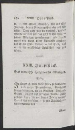 XXIII. Hauptstück. Das moralische Verhalten der Gläubigen