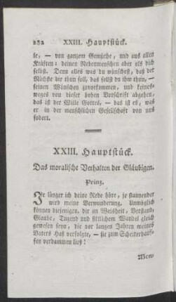 XXIII. Hauptstück. Das moralische Verhalten der Gläubigen
