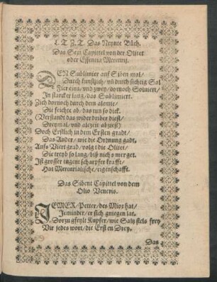 Das Sext Capittel von der Olitet oder Essentia Mercurii.