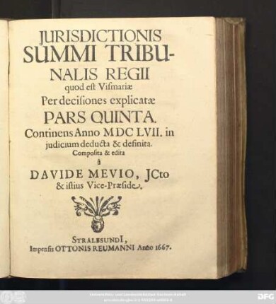 5: Continens Anno MDCLVII. in iudicium deducta & definita