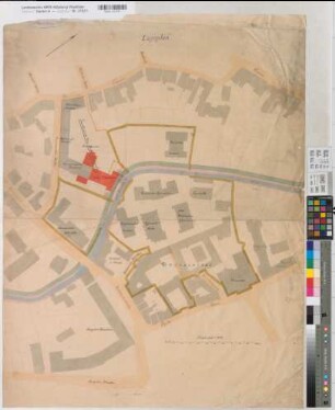 Münster (Münster) Anatomisches Institut der Universität Lageplan (1912) 1 : 500 95 x 73 kol. Pause Staatshochbauamt Münster