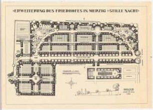 Friedhof, Merzig: Belegungsplan 1:200, Profil 1:200