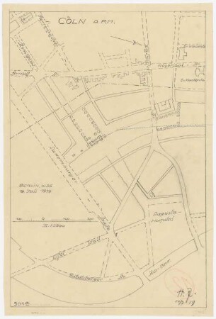 Wettbewerb zur Bebauung des Inneren Rayons, Köln: Grundplan 1:2500