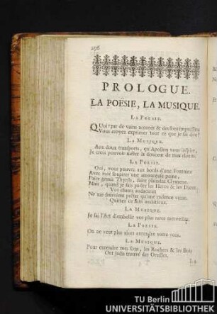 Prologue. La poesie, la musique.