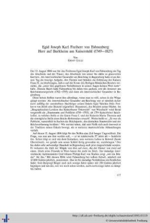 Egid Joseph Karl Freiherr von Fahnenberg, Herr auf Burkheim am Kaiserstuhl (1749-1827).