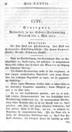 204. Sitzung, Stuttgart, 7.5.1817