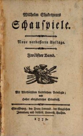 Willhelm Shakespears Schauspiele, 12