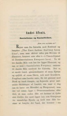 Andet afsnit. Santalistan og santalfolket