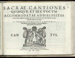 Johann Wanningus: Sacrae contiones quinque et sex vocum ... Cantus