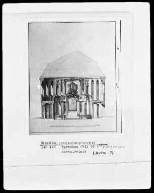 Warschau, Sächsisches Palais, Querschnitt durch die Kapelle