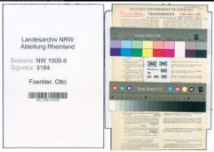 Entnazifizierung Otto Foerster , geb. 18.06.1901 (Verw.Angestellter)
