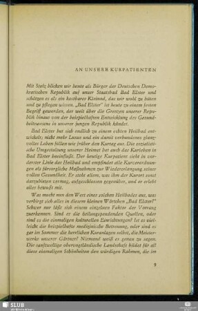 An Unsere Kurpatienten