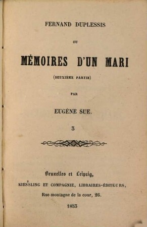 Fernand Duplessis ou mémoires d'un mari, 2,3