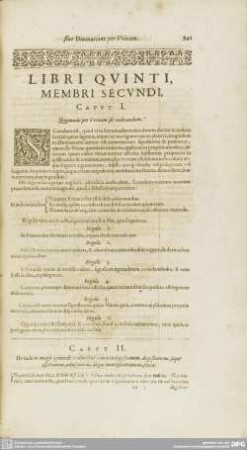 LIBRI QUINTI, MEMBRI SECUNDI,
