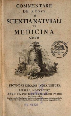 Commentarii de rebus in scientia naturali et medicina gestis, 2. 1779
