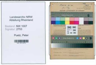 Entnazifizierung Peter Puetz , geb. 05.12.1904 (Hausmeister)