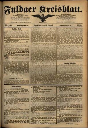 Ausgabe vom Samstag, den 19. August 1905.