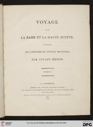 Band 1: Voyage dans la basse et la haute Égypte, pendant les campagnes du général Bonaparte