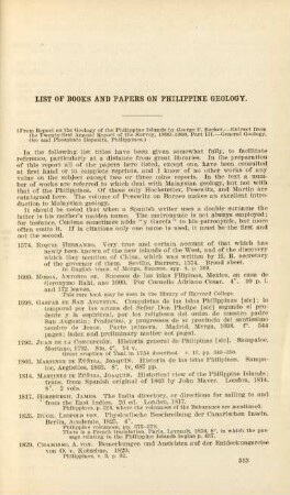 List of books and papers on Philippine geology