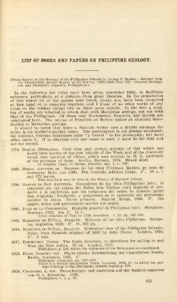 List of books and papers on Philippine geology