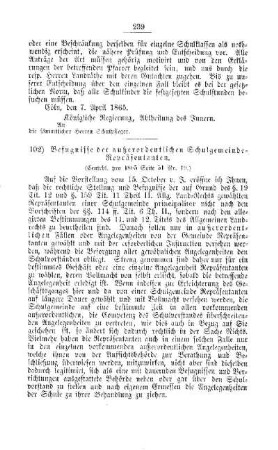 Befugnisse der außerordentlichen Schulgemeinde-Repräsentanten : [V. Elementarschulwesen]