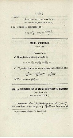 Sur la sommation de certains coefficients binomiaux.
