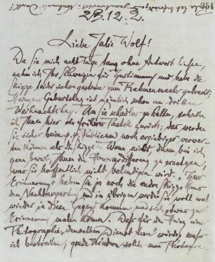 Brief an Julie Wolf