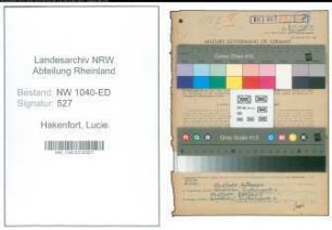 Entnazifizierung Lucie Hakenfort , geb. 06.07.1899 (Lehrerin)