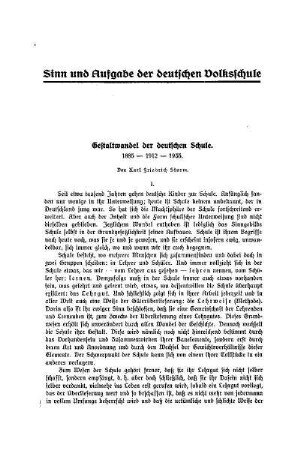 Gestaltwandel der deutschen Schule : 1885 - 1912 - 1935