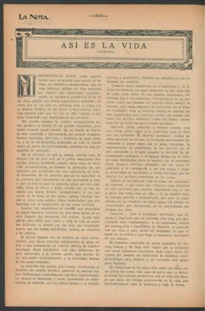 Así es la vida : (Cuento)
